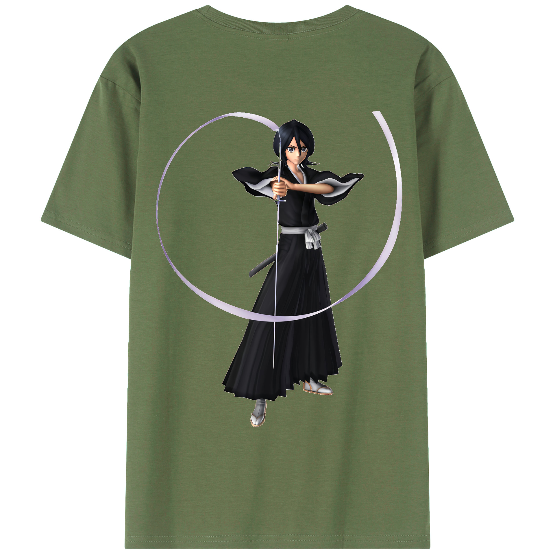 （画像用） ブリーチ 朽木ルキア BLEACH Kuchiki Rukia 綿100％ メンズ半袖Tシャツ（バックプリント） 通気性